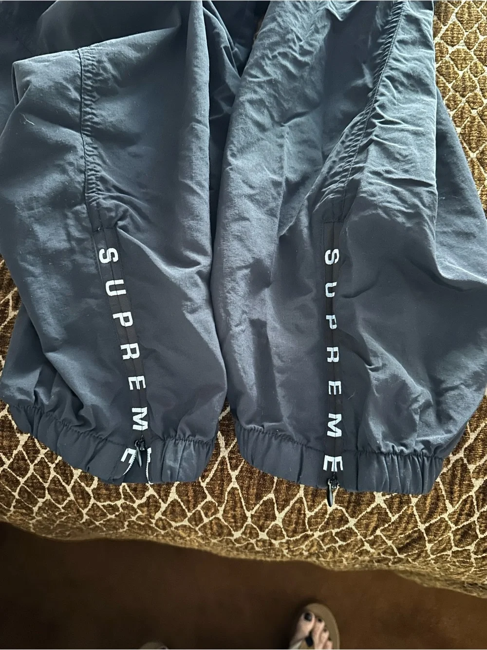Supreme Black Elastic Waist Jogger Pants
